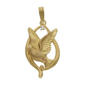 Colgante oro 18kl paloma - 17x29mm