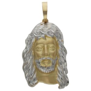 Cabeza oro 18kl cristo bicolor - 19x33mm