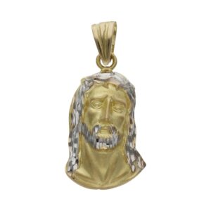 Cabeza oro 18kl cristo bicolor - 16x27mm
