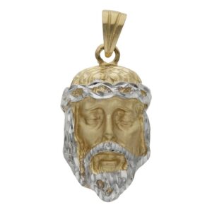 Cabeza oro 18kl cristo bicolor - 17x30mm