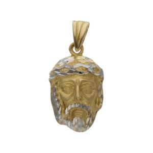 Cabeza oro 18kl cristo bicolor - 15x25mm