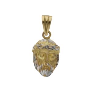 Cabeza oro 18kl cristo bicolor - 13x21mm