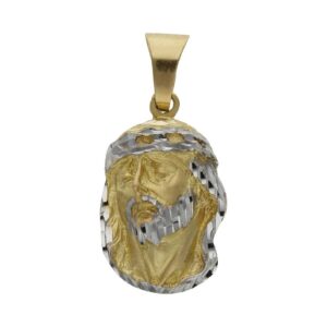 Cabeza oro 18kl cristo bicolor - 16x26mm