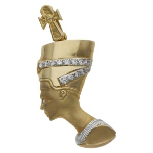 Cabeza oro 18kl nefertiti - 24x41mm