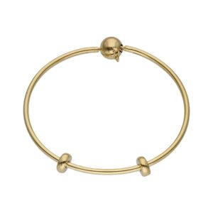 Pulsera oro 18kl rigida stoppers lisos