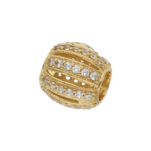Charms oro 18kl bola calada circonitas