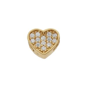 Charms oro 18kl corazon circonitas