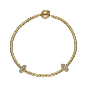 Pulsera oro 18kl flexible stoppers circonitas