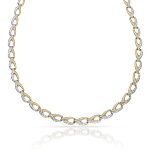 Collar oro 18kl troquelado bicolor