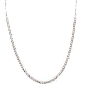 Collar oro blanco 18kl bolas talladas