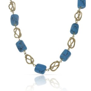 Collar oro 18kl turquesa