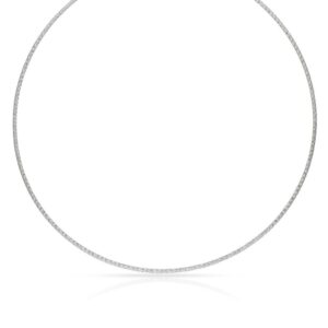 Gargantilla tallada oro18kl blanco 2mm