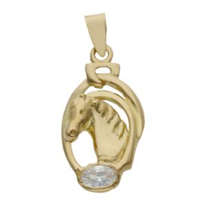 Colgante oro 18kl caballo - 12x21mm