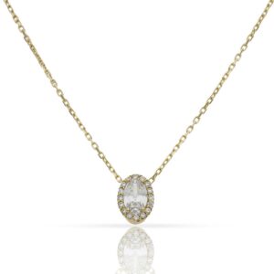 Gargantilla oro 18kl oval circonitas