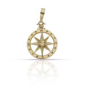 Colgante oro 18kl rosa de los vientos - 14mm