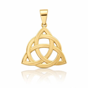 Colgante oro 18kl triqueta + circulo