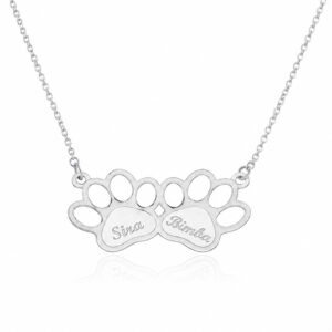 Gargantilla oro blanco 18kl 2 huellas