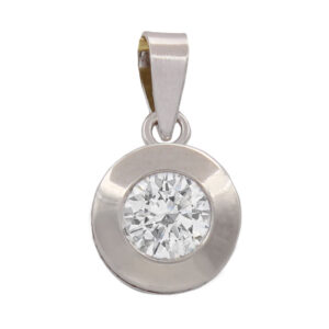 Colgante oro blanco 18kl circonita - 9mm