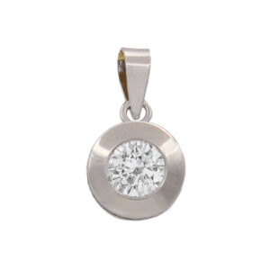 Colgante oro blanco 18kl circonita - 7mm