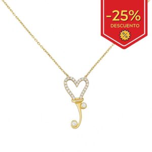 Gargantilla oro 18kl corazon circonita