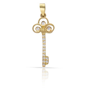 Colgante oro 18kl llave circonitas