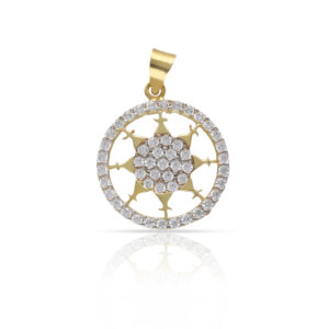Colgante oro 18kl sol circonitas