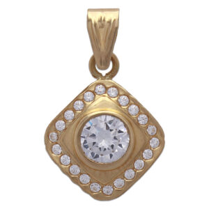 Colgante oro 18kl circonitas - 11x17mm