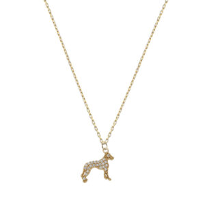 Gargantilla oro 18kl perro circonitas