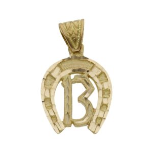 Colgante oro 18kl herradura + 13