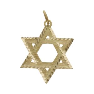 Colgante oro de 18kl estrella de david - 23x28mm