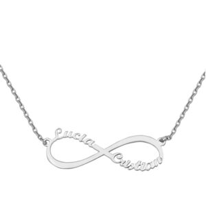 Colgante oro blanco 18kl infinito nombres