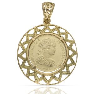 Colgante oro 18kl moneda - 20mm