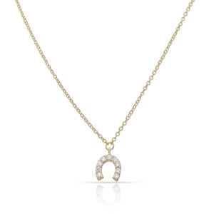 Gargantilla oro 18kl herradura circonitas