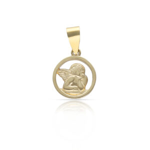 Medalla oro 18kl angel - 10mm