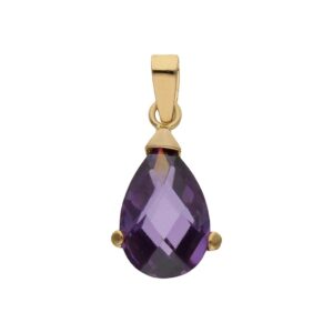 Colgante oro 18kl piedra violeta
