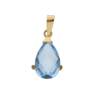 Colgante oro 18kl piedra azul