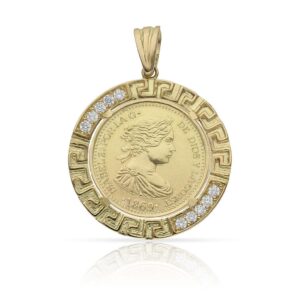 Colgante oro 18kl moneda - 20mm