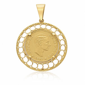 Colgante oro 18kl moneda - 20mm