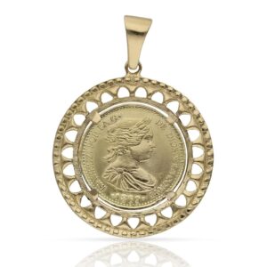 Colgante oro 18kl moneda - 20mm