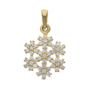 Colgante oro 18kl copo de nieve