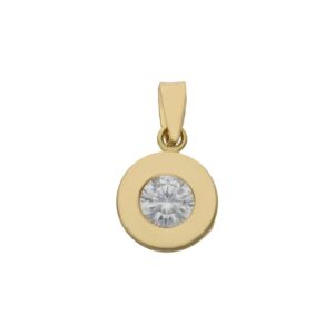 Colgante oro 18kl chaton circonita - 9mm