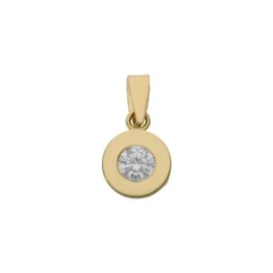 Colgante oro 18kl chaton circonita 7.5mm