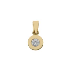 Colgante oro 18kl chaton circonita 6.50mm