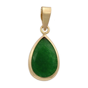 Colgante oro 18kl lagrima color jade
