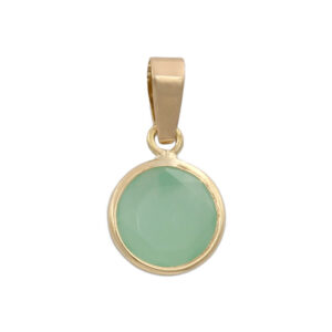 Colgante oro 18kl redondo color verde