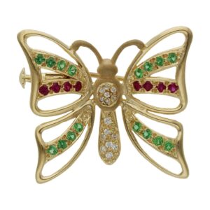 Broche oro 18kl mariposa - 29x26mm