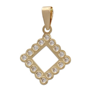 Colgante oro 18kl circonitas 14x14mm