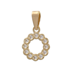 Colgante oro18kl circulo circonitas 10mm