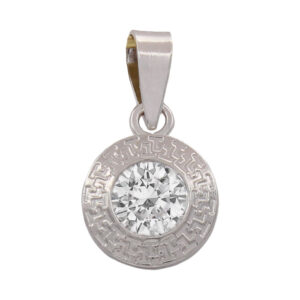 Colgante oro blanco 18kl circonita - 9mm