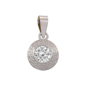 Colgante oro blanco 18kl circonita - 7mm